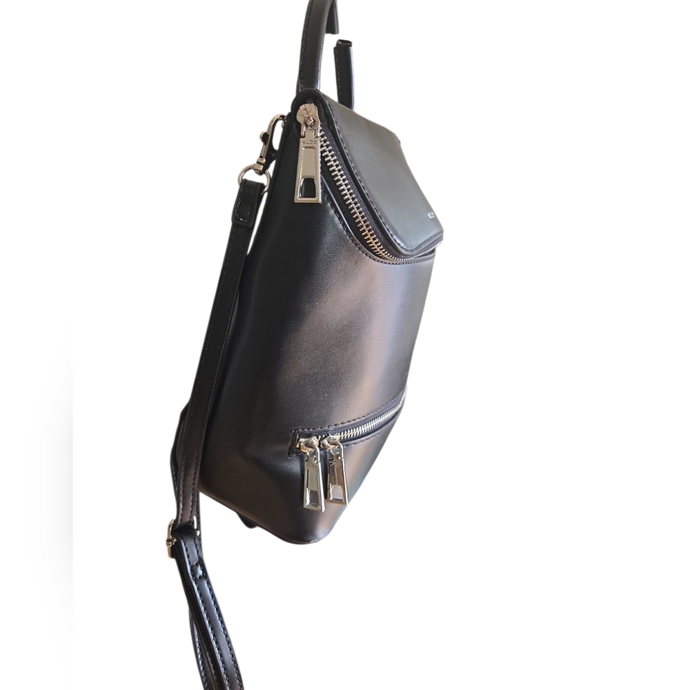 Aldo Feras Black Backpack with Silver Accents - Picture 4 of 10